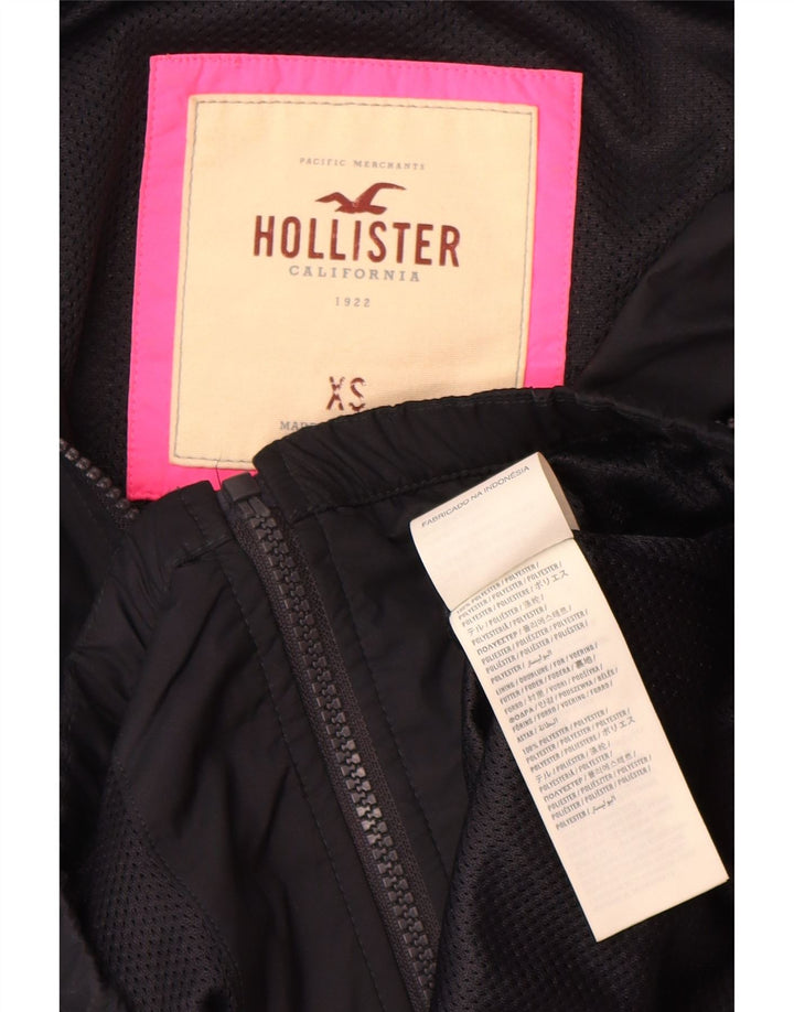 Jachetă de ploaie cu glugă pentru femei Hollister UK 6 XS poliester negru
