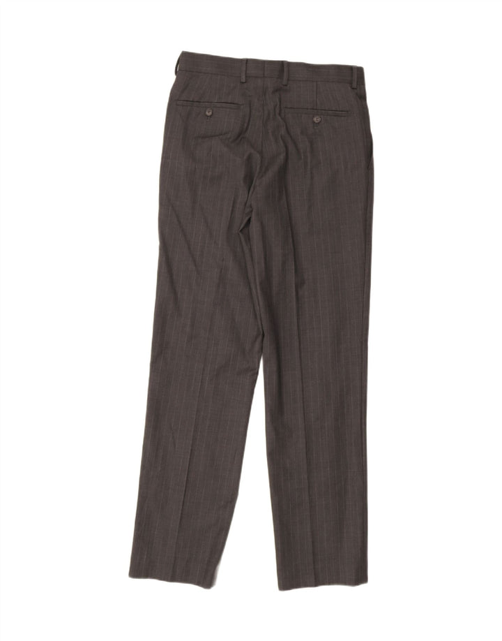 Pantaloni de costum drept bărbați French Connection L30 L33 Lână cu dungi gri