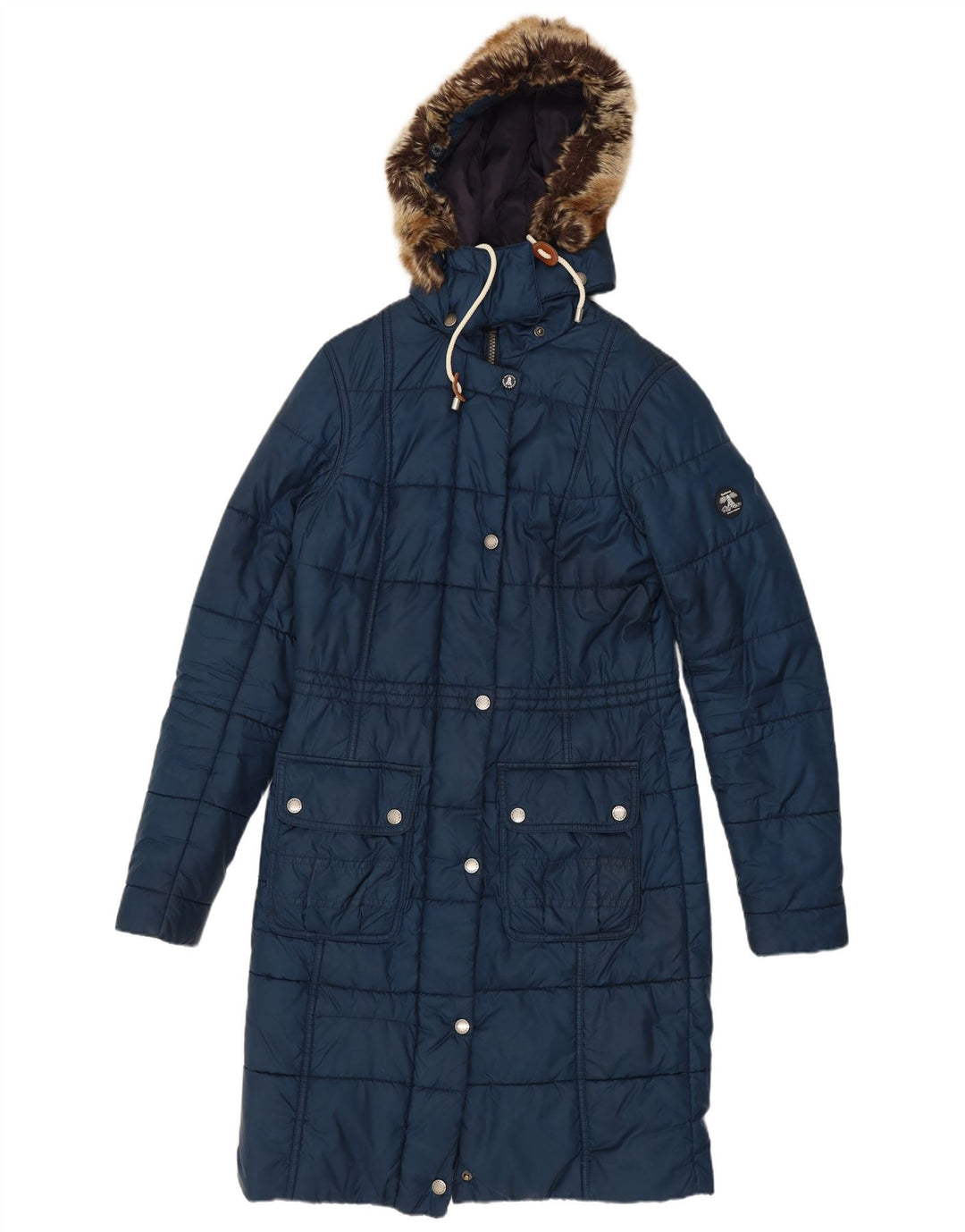 Palton căptușit cu glugă Barbour pentru femei UK 8 Mic, poliester bleumarin