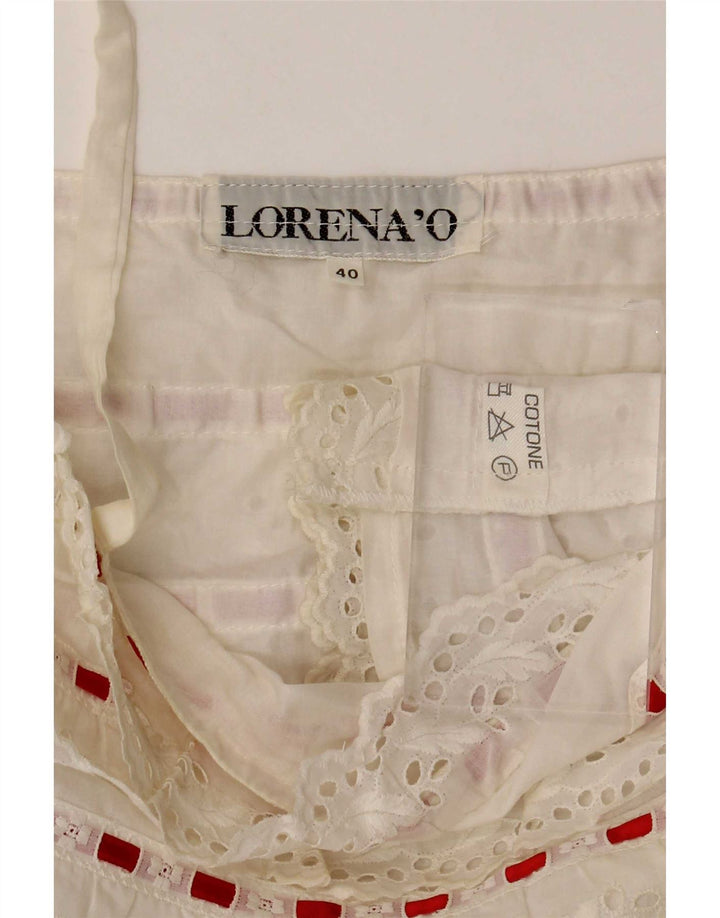 Lorena'O Crop Cami Top pentru femei IT 40 Bumbac cu dungi albe mici