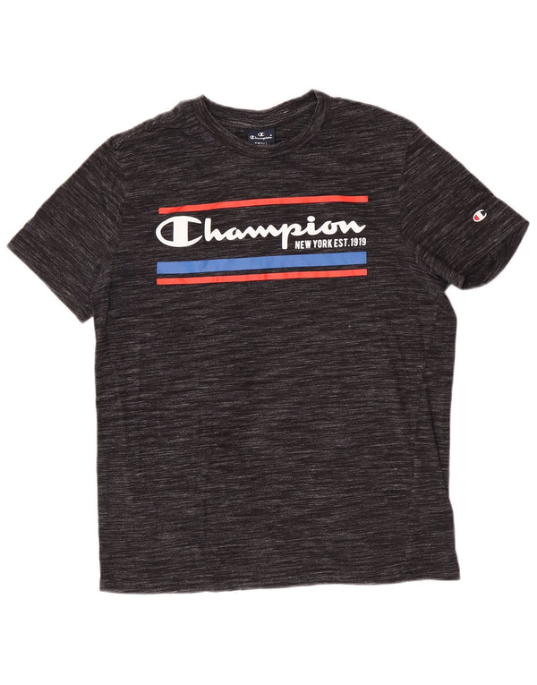 Tricou grafic pentru bărbați Champion Top mic gri cu dungi