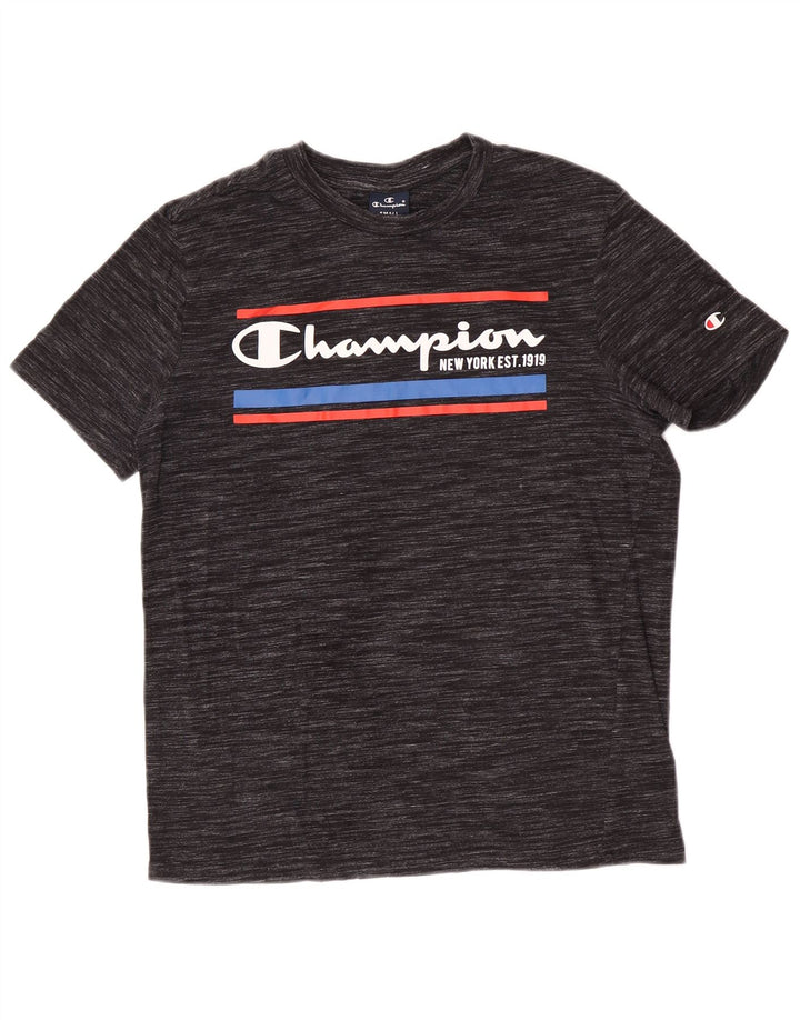 Tricou grafic pentru bărbați Champion Top mic gri cu dungi