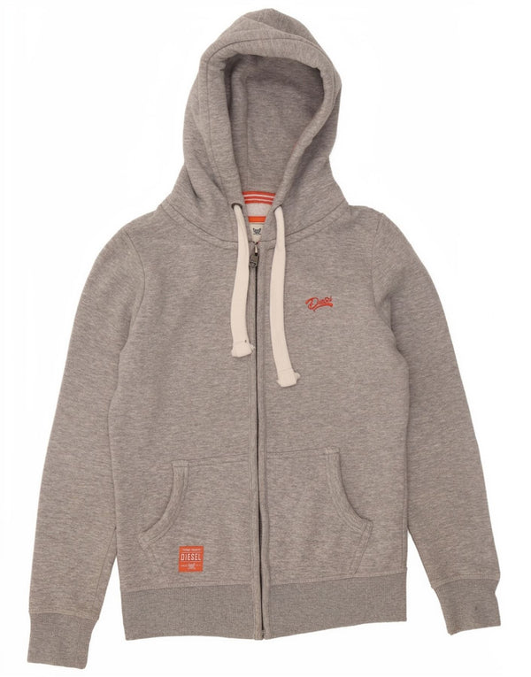 Pulover Diesel pentru femei, cu fermoar, UK 4 XS, poliester gri