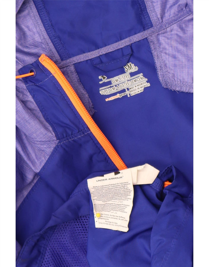 Jachetă de ploaie cu glugă pentru femei Under Armour UK 10 Small Blue Colorblock