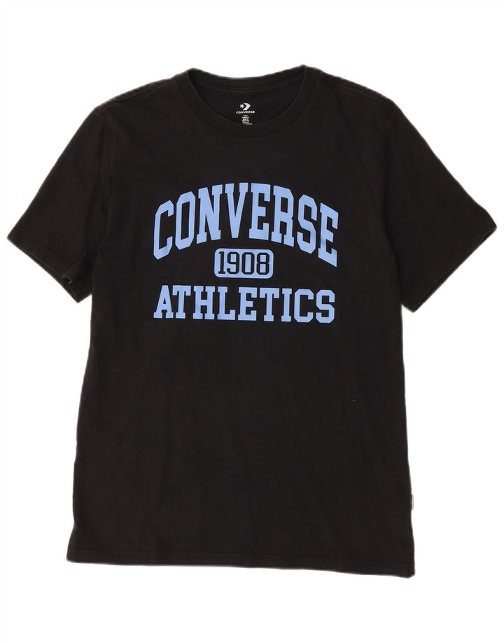 Tricou grafic Converse pentru bărbați Top mic, negru, bumbac