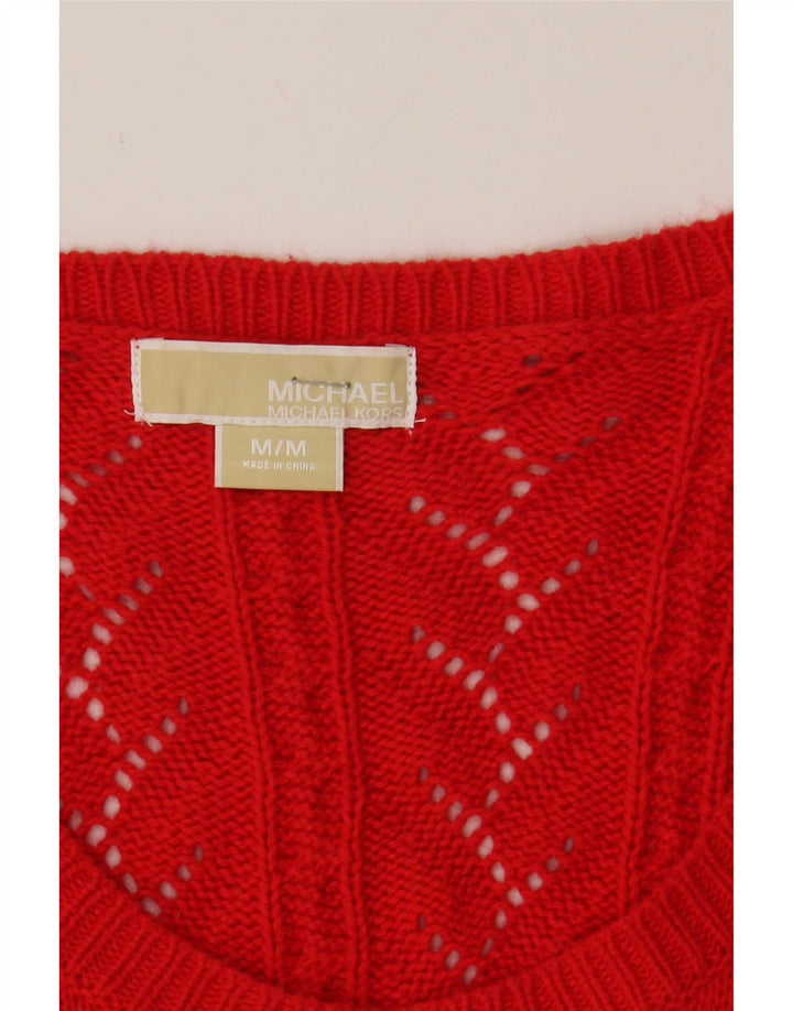 MICHAEL KORS Womens Boat Neck Jumper Sweater UK 12 Medium Red Vintage Michael Kors and Second-Hand Michael Kors from Messina Hembry 