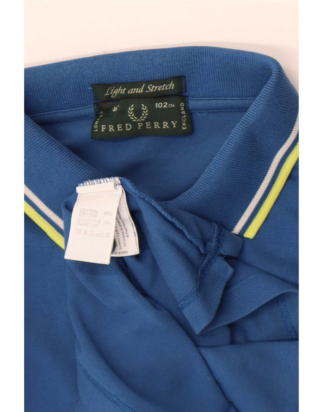 Cămașă polo pentru bărbați Fred Perry, ușor și elastic, bumbac cu dungi albastre medii