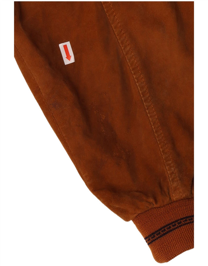 VINTAGE Jachetă Bomber de piele intoarsa pentru barbati IT 50 mare, maro, din piele