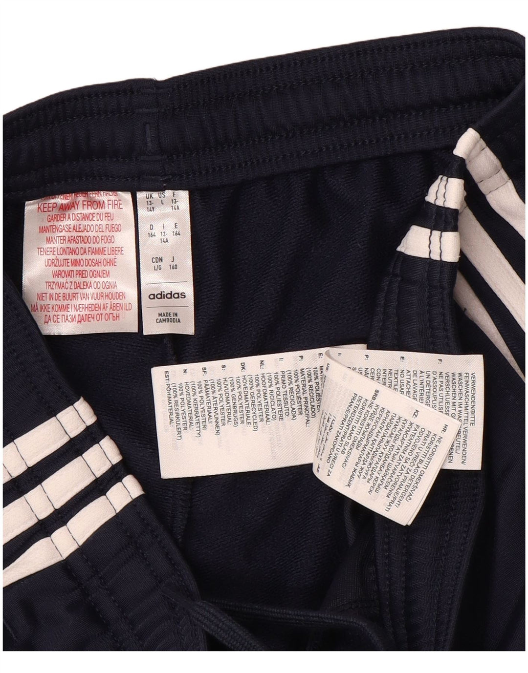 Pantaloni de trening Adidas pentru baieti 13-14 ani, bleumarin