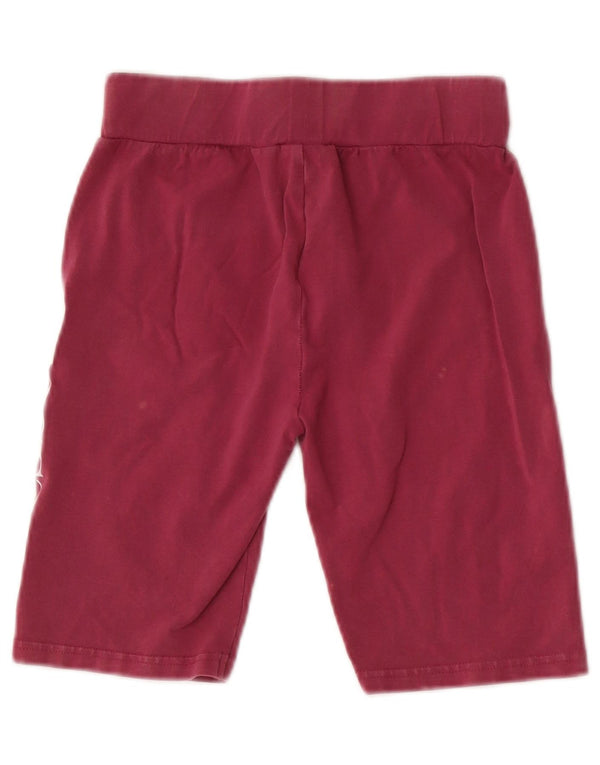 Pantaloni scurti sport grafic Ellesse pentru femei UK 8 mic din bumbac burgundy