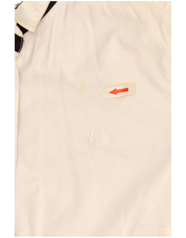 Cămașă FRED PERRY pentru femei UK 12 Medium Off White Bumbac