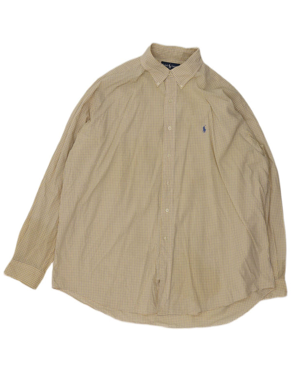 Cămașă pentru bărbați Ralph Lauren Blake Loose Fit, 2XL, bumbac cu carouri galbene