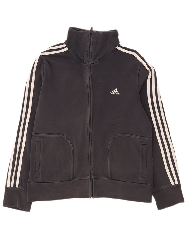Jachetă de top pentru trening Adidas pentru femei, cu croială obișnuită, UK 18 XL, sport negru din bumbac