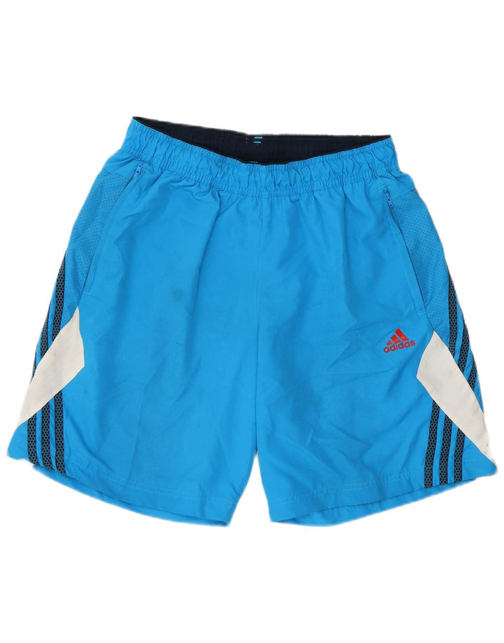 Pantaloni scurți sport pentru bărbați Adidas Climalite, albastru mediu, poliester color bloc