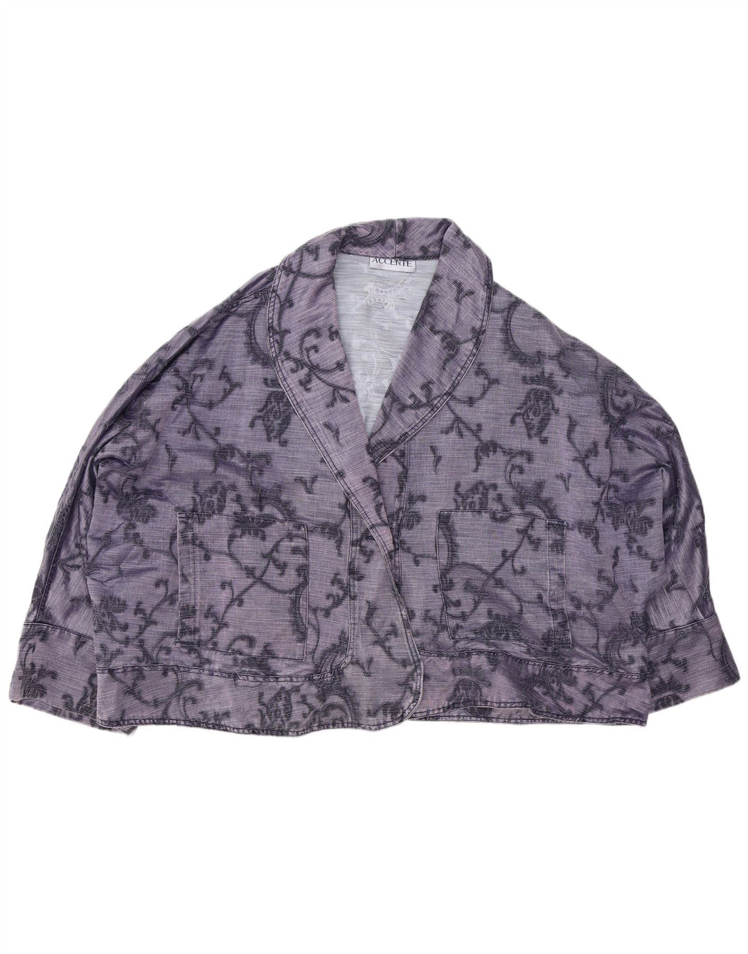 VINTAGE Womens Oversized Bomber Jacket UK 14 Medium Purple Paisley