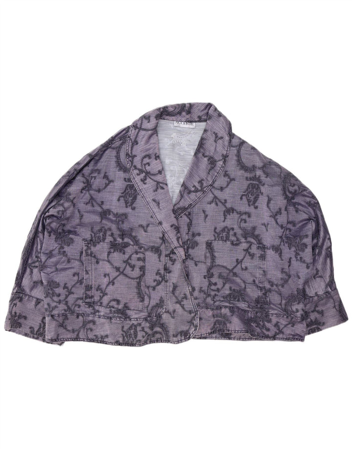 VINTAGE Womens Oversized Bomber Jacket UK 14 Medium Purple Paisley