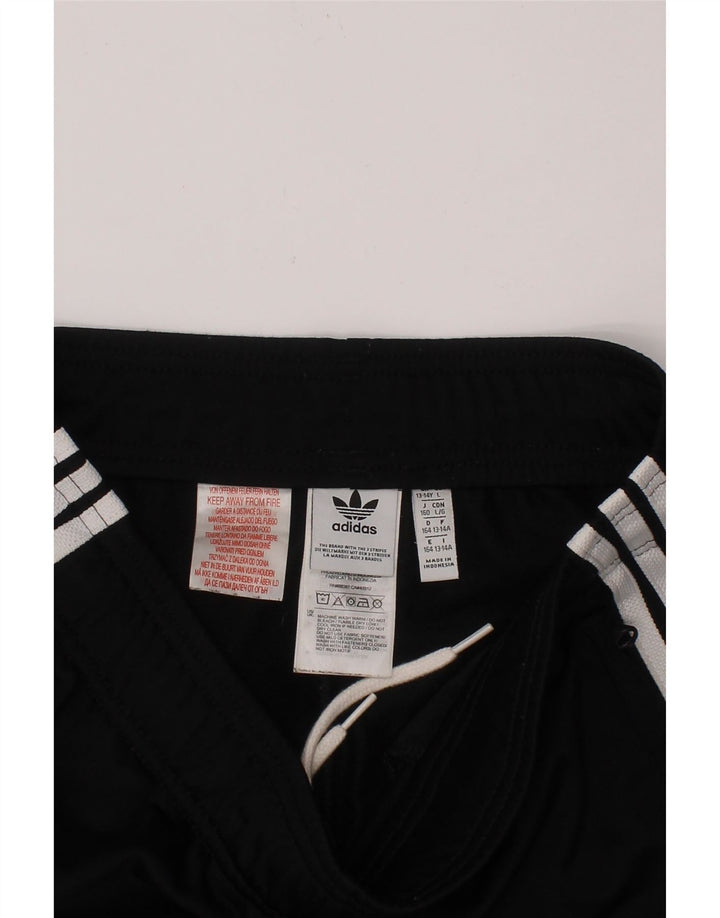 ADIDAS Boys Tracksuit Trousers Joggers 13-14 Years  Black Polyester Vintage Adidas and Second-Hand Adidas from Messina Hembry 