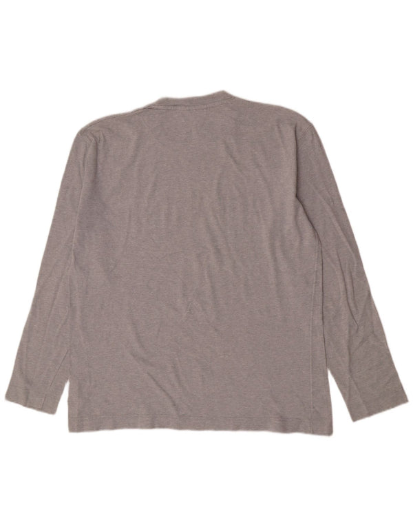 Top grafic Dockers pentru bărbați cu mânecă lungă XL bumbac gri