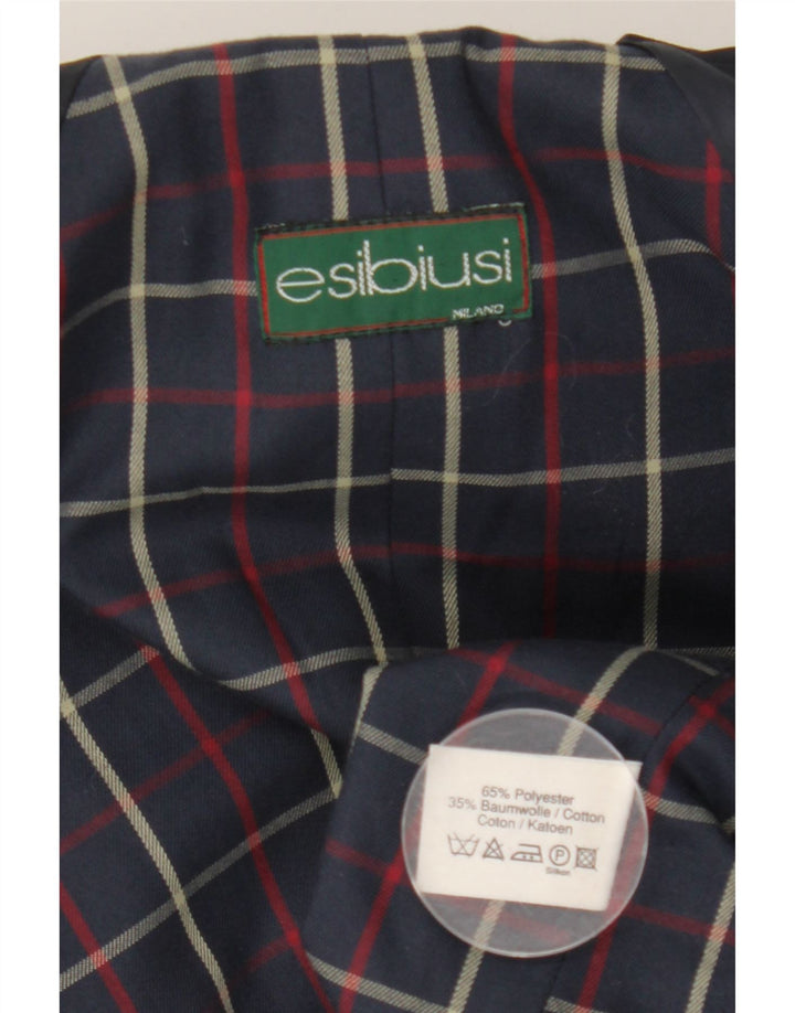 Pardesiu vintage pentru femei UK 16 mare poliester bleumarin