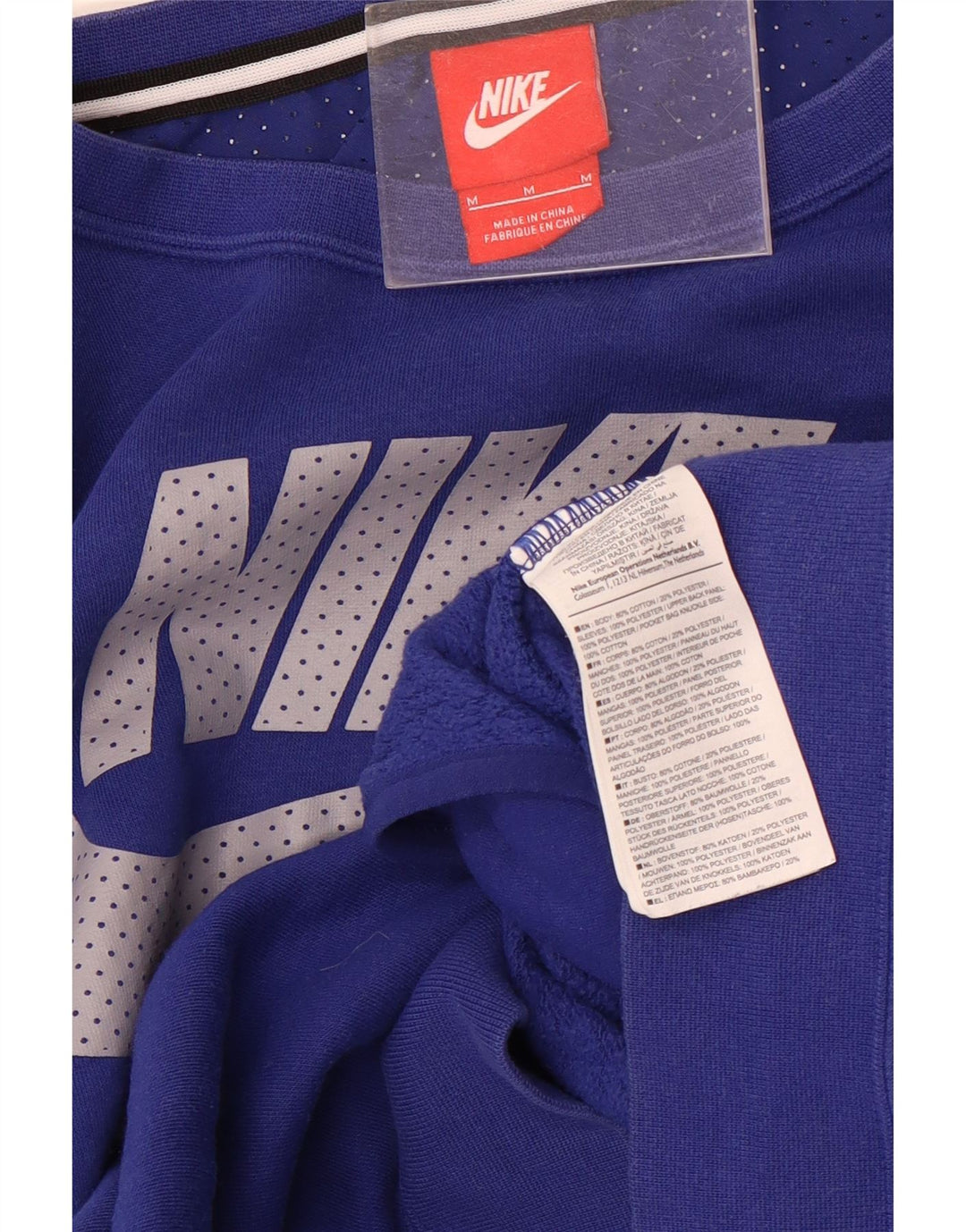Hanorac grafic pentru bărbați Nike Pulover Medium Blue Colorblock Bumbac
