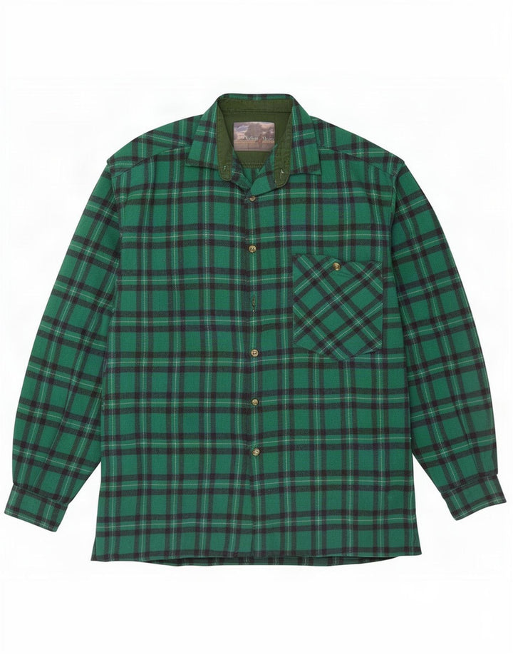 Camasă de flanel pentru bărbați Marlboro Classics, carouri mari, verde
