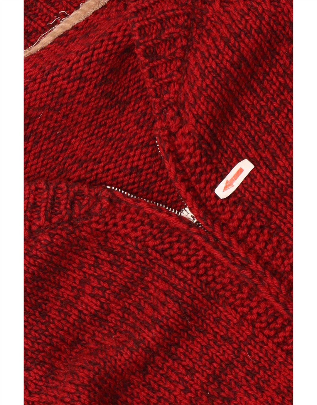 Pulover Cardigan Vintage pentru bărbați, roșu mediu cu pete