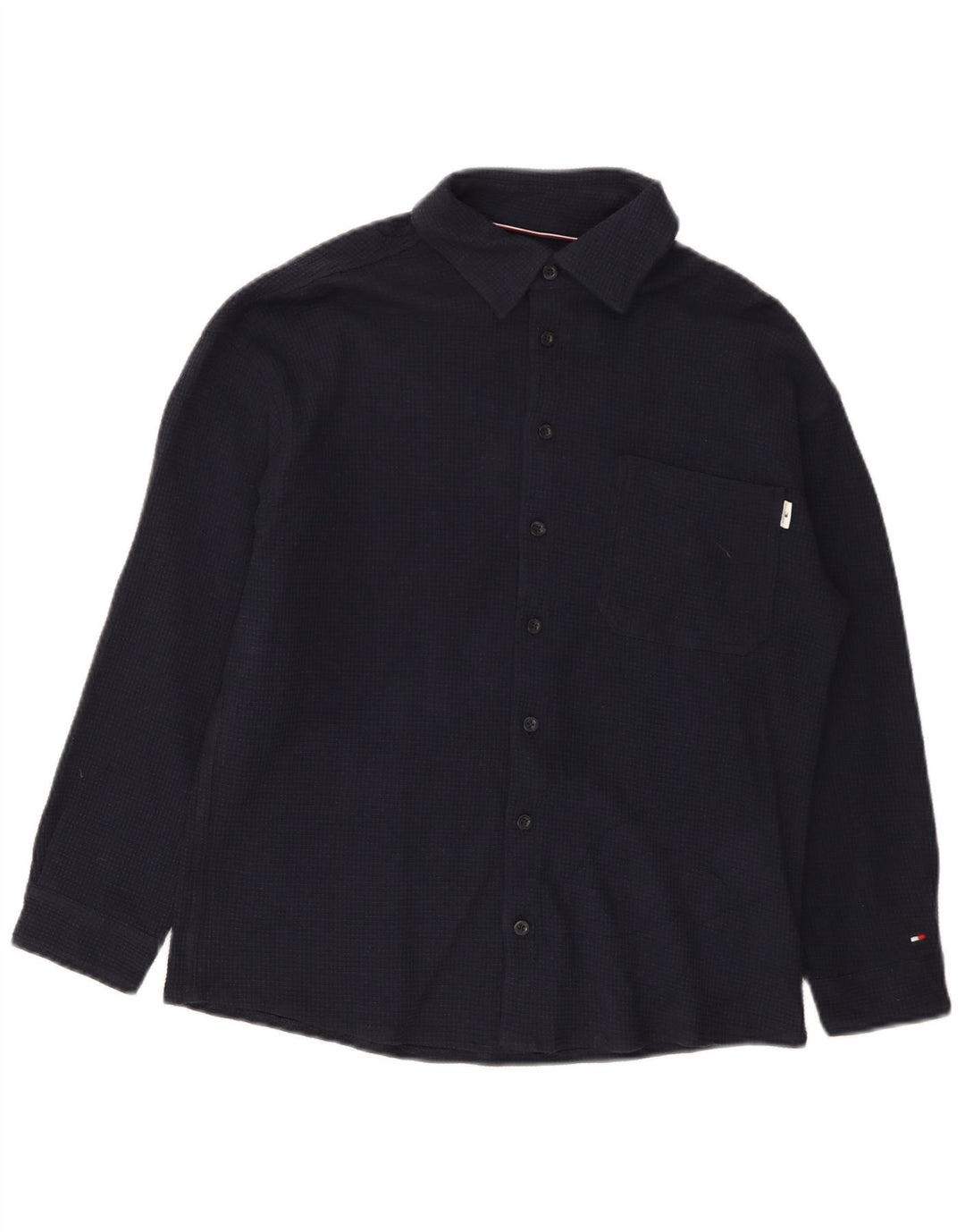 Cămașă de flanel pentru bărbați Tommy Hilfiger, bumbac, albastru bleumarin
