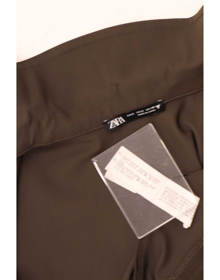 Jachetă Bomber Crop pentru Damă Zara UK 10 Mic Maro Poliamidă