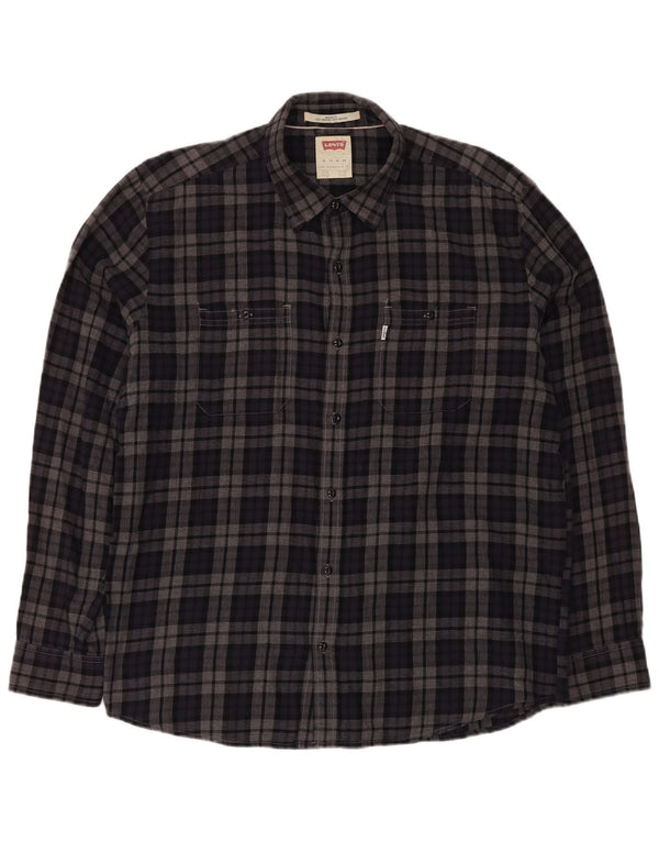 Cămașă pentru bărbați LEVI'S Modern Fit Flannel XL Bleumarin Check