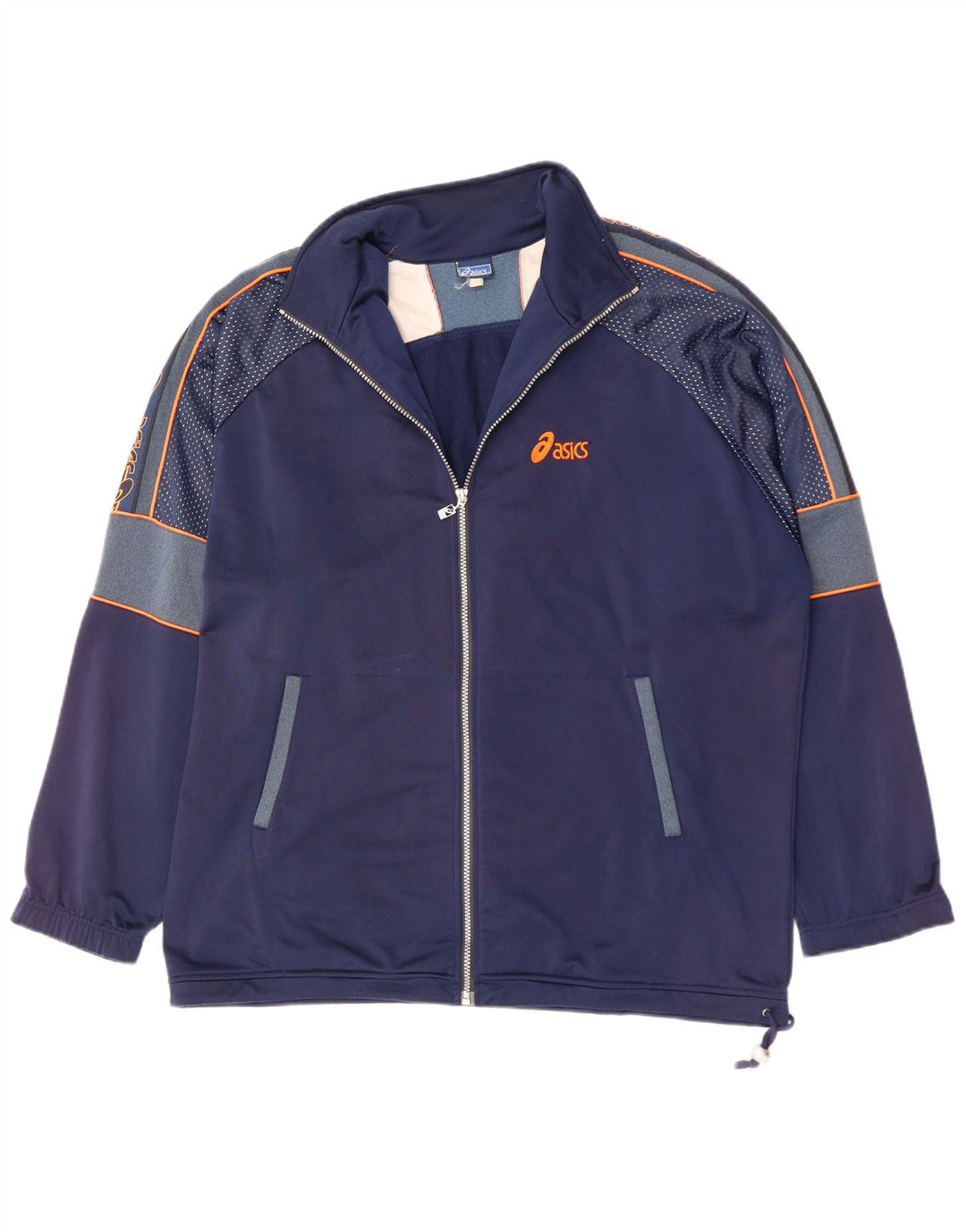 Jachetă de top pentru trening grafic ASICS pentru bărbați, poliester bleumarin 2XL
