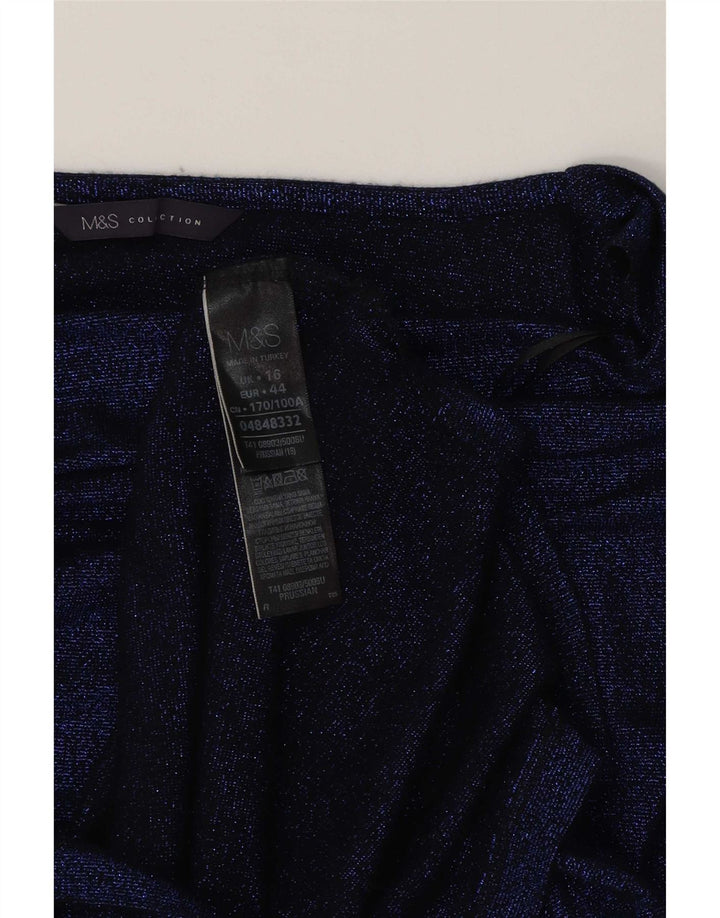 Marks & Spencer Top pentru femei cu mânecă 3/4 UK 16 mare, albastru, viscoză