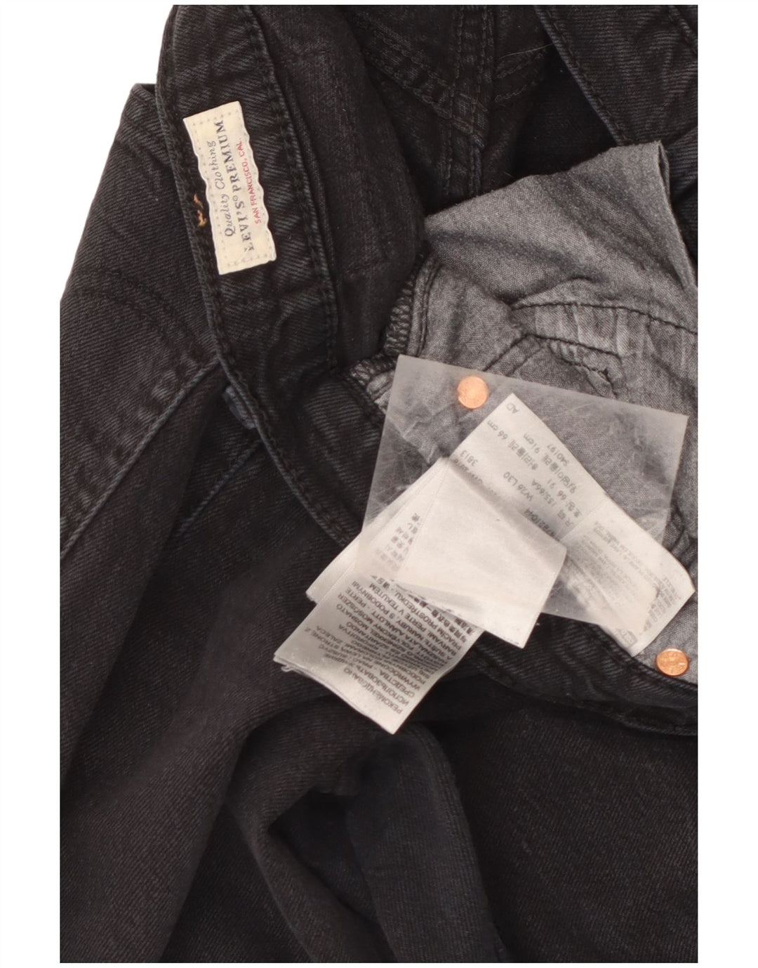 Blugi 501 drepti pentru bărbați Levi's W26 L30 bumbac negru
