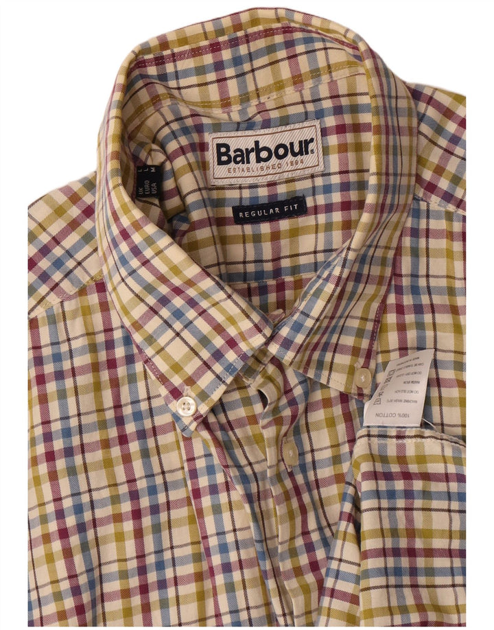 Cămașă de flanel pentru bărbați Barbour, cu tăiere obișnuită, mare, multicoloră, din bumbac