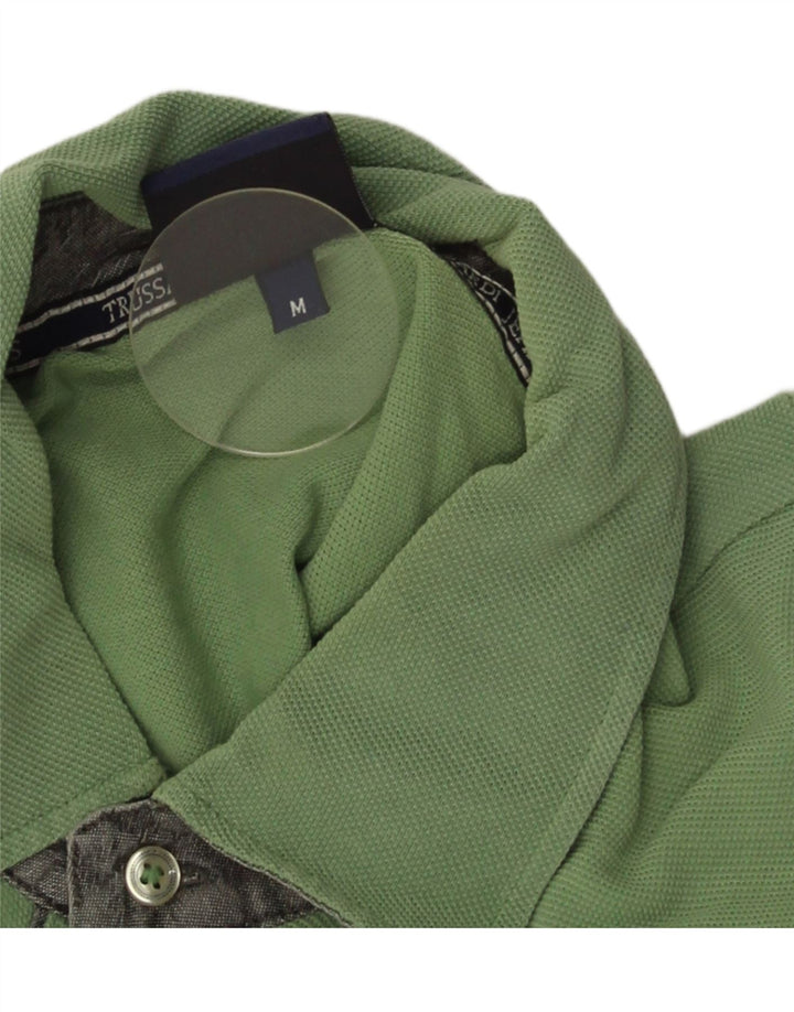 Tricou polo Trussardi Jeans pentru bărbați, bumbac verde mediu