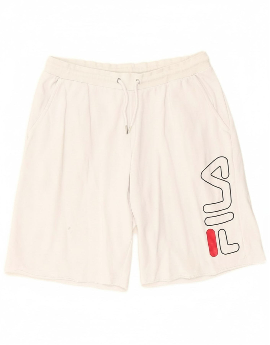 FILA Womens Graphic Sport Shorts UK 14 Large  White