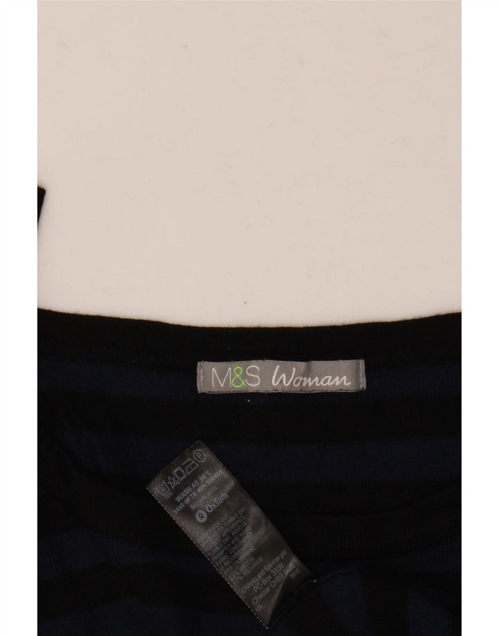 Pulover pentru femei Marks & Spencer cu decolteu cu barca UK 14 Medium Bleumarin
