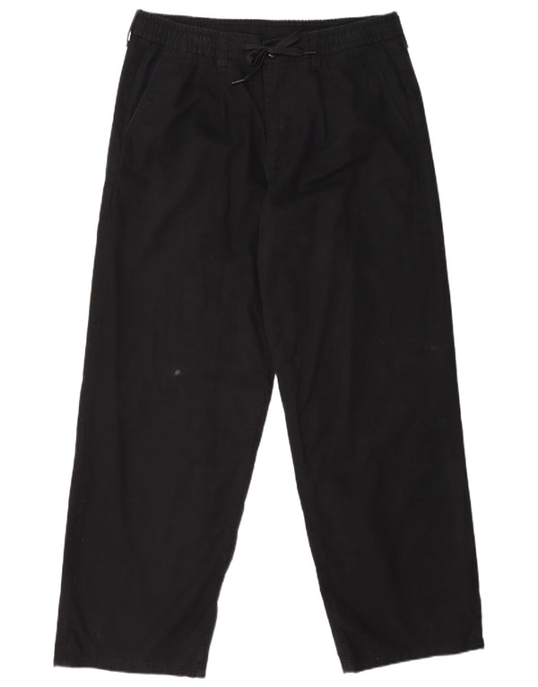Jack & Jones Pantaloni chino largi pentru bărbați, mari W34 L29, bumbac negru