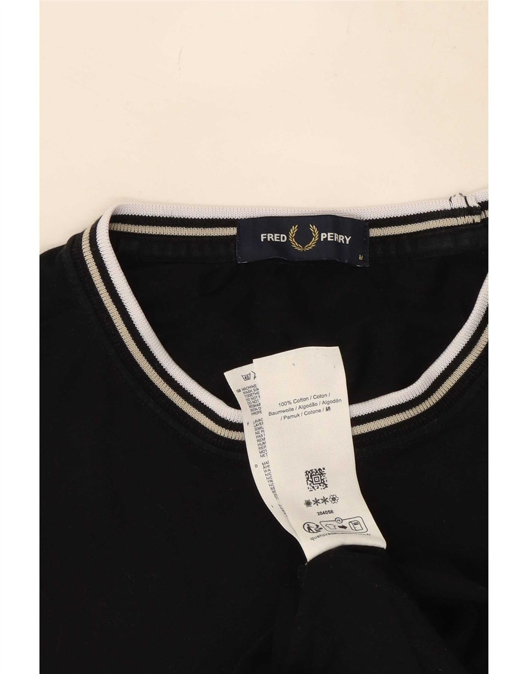 Fred Perry Tricou Bărbați Top Mediu Negru Bumbac
