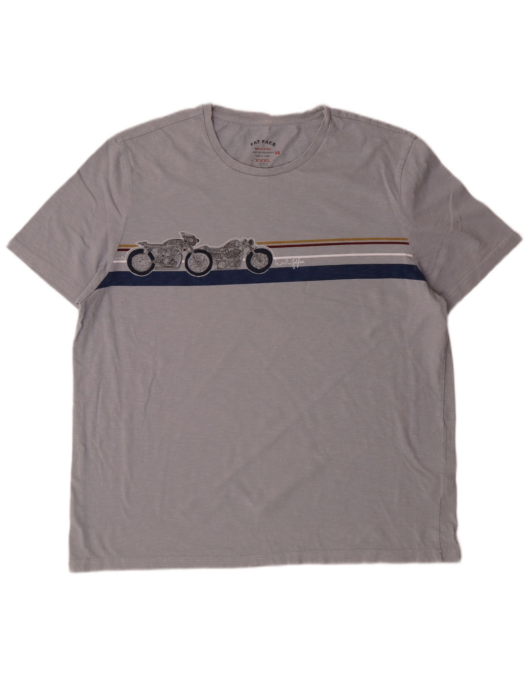 Tricou grafic pentru femei Fat Face Top 3XL Gri Bumbac Motocicletă