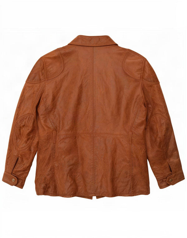 Jachetă de piele vintage pentru bărbați IT 54 2XL maro