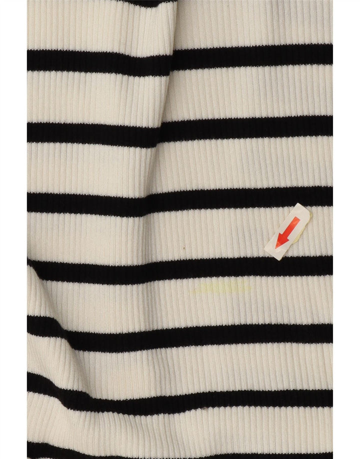 Pulover cardigan cu paragate pentru femei Marks & Spencer UK 14 Medium White Striped