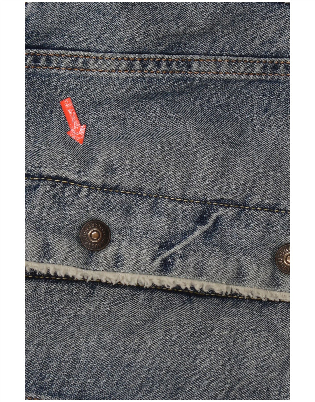 Jachetă pentru bărbați Levi's Sherpa Denim UK 36 Small Blue Bumbac