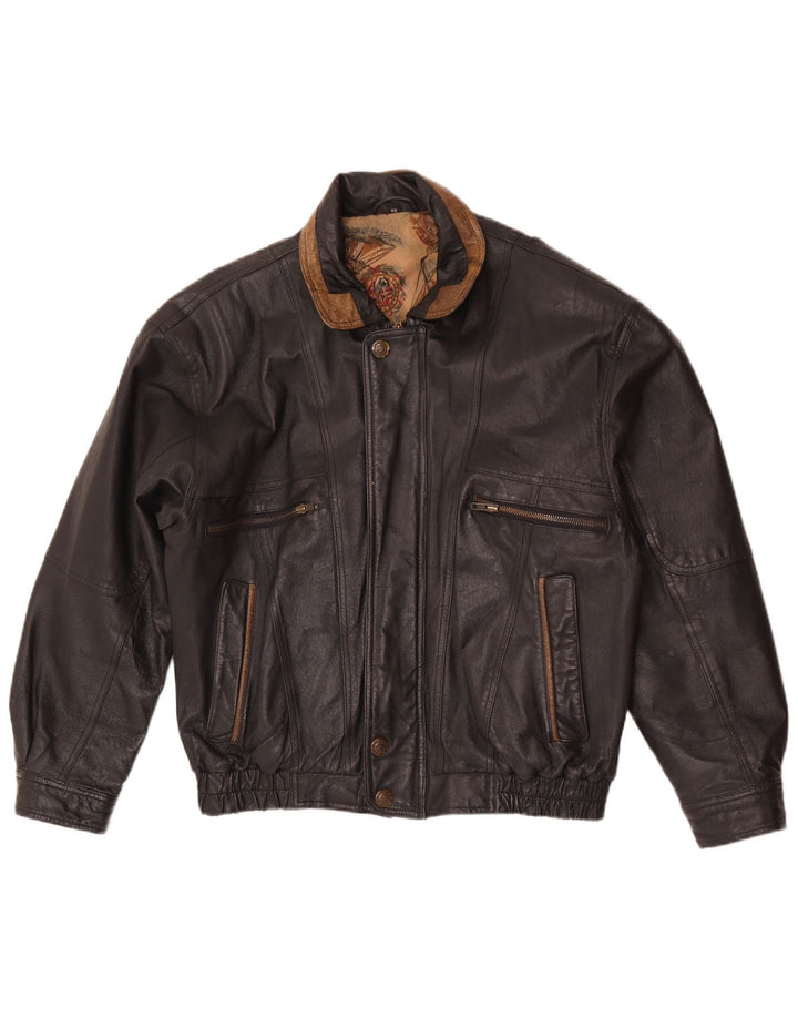 Jachetă Bomber din piele pentru bărbați C&A EU 48 Medium Black