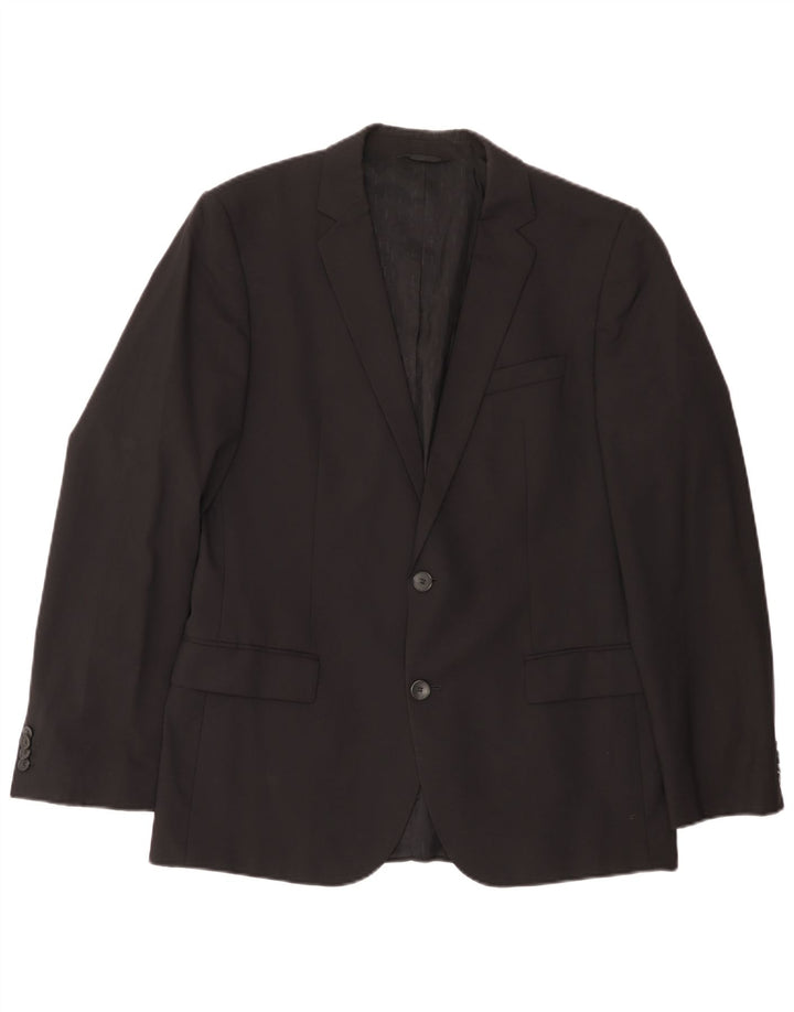 Blazer pentru bărbați Hugo Boss cu 2 nasturi EU 50 Lână mare neagră