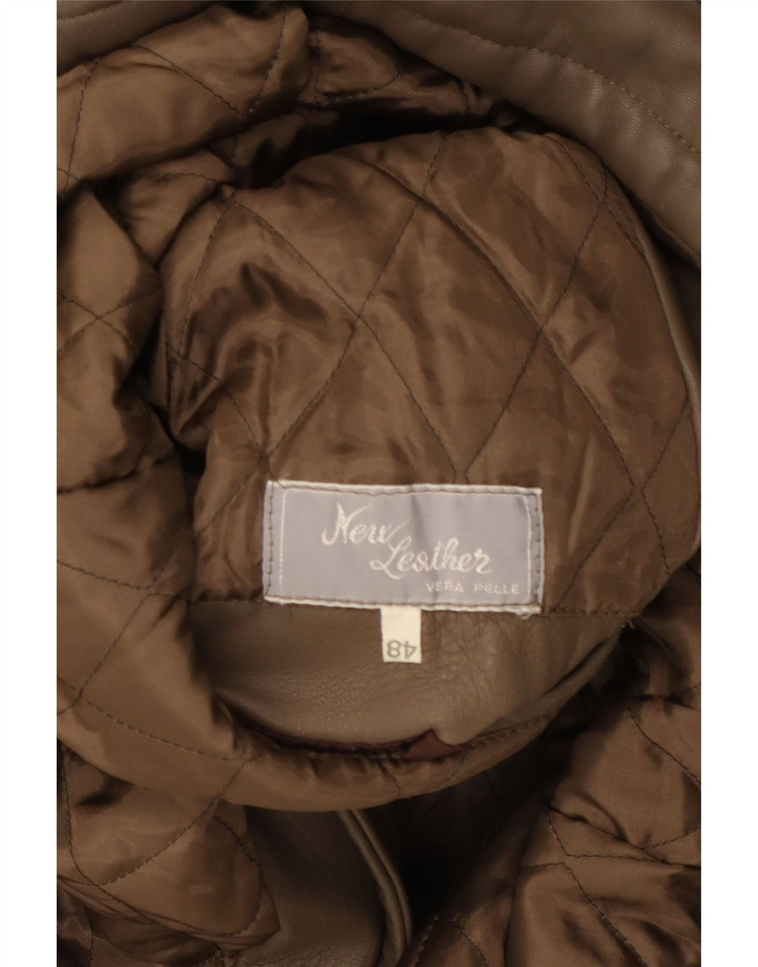 Jachetă de piele pentru bărbați VINTAGE IT 48 din piele maro medie