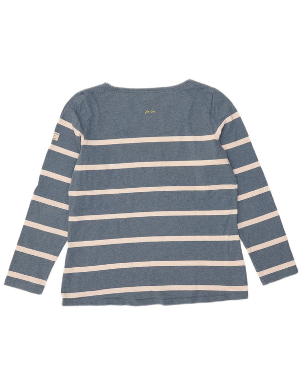 Joules Top pentru femei cu mânecă lungă UK 14 mare, bumbac cu dungi albastre
