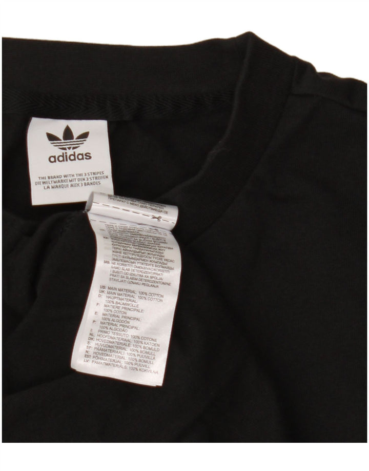 Rochie tricou grafic ADIDAS pentru femei UK 12 bumbac mediu negru