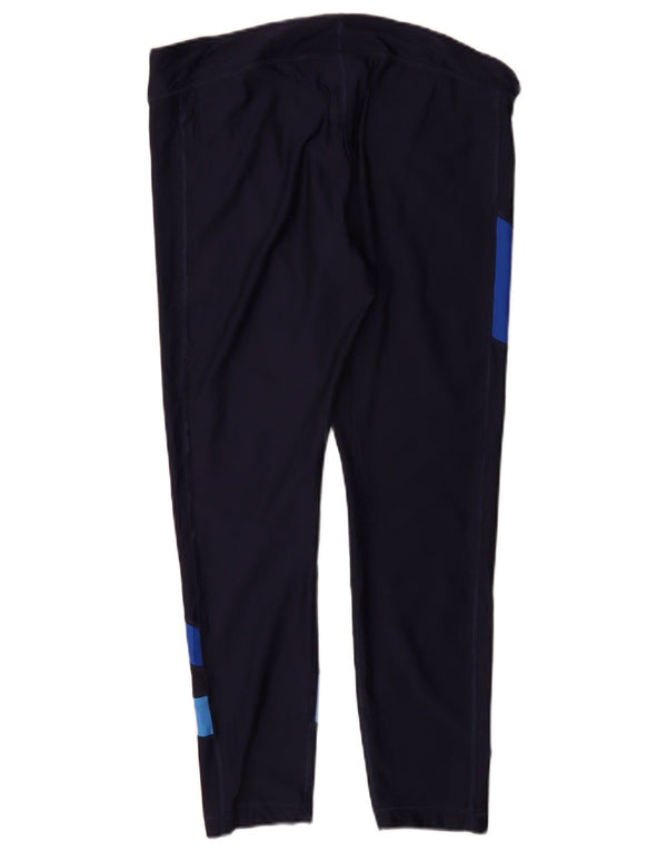Leggings Under Armour pentru femei Heat Gear UK 18 XL, albastru bleumarin, color block