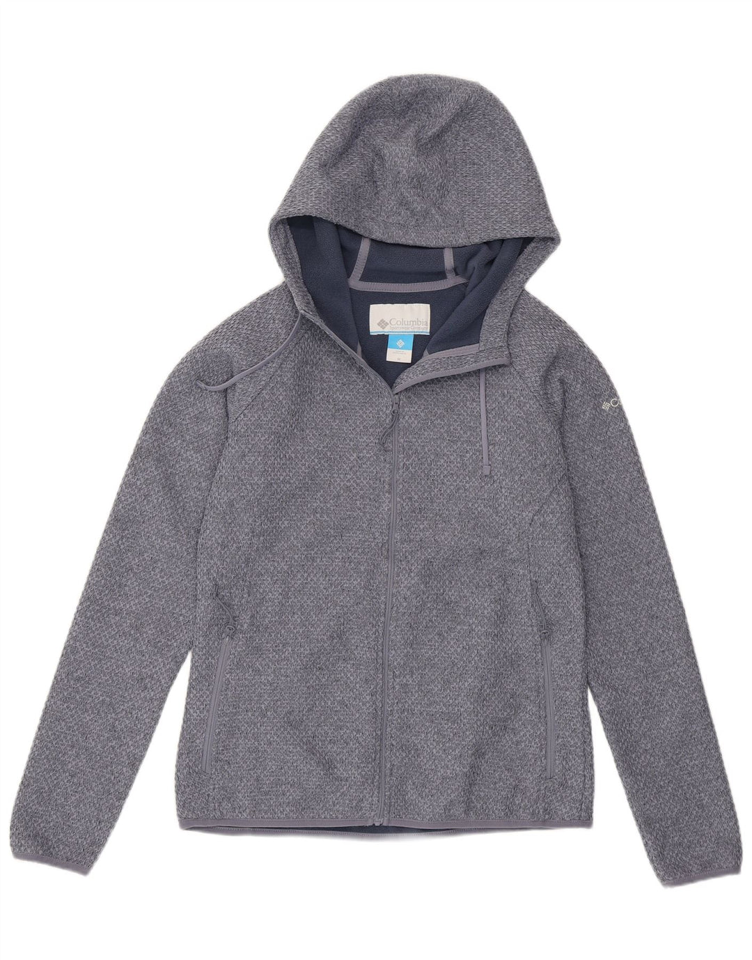 Pulover Columbia pentru femei cu fermoar, UK 14, poliester albastru mediu