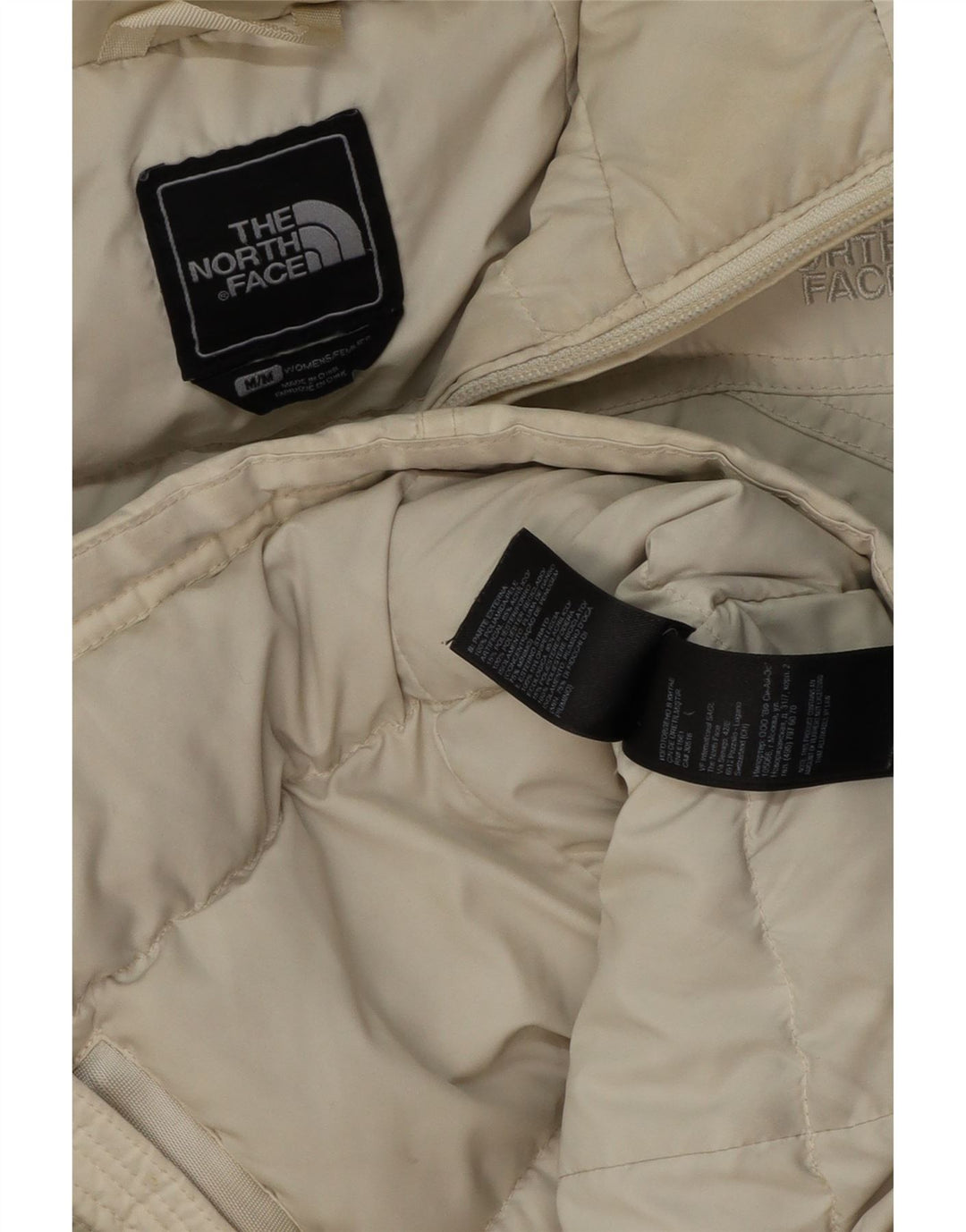 Jachetă căptușită cu glugă pentru femei THE NORTH FACE UK 14 Medium Off White